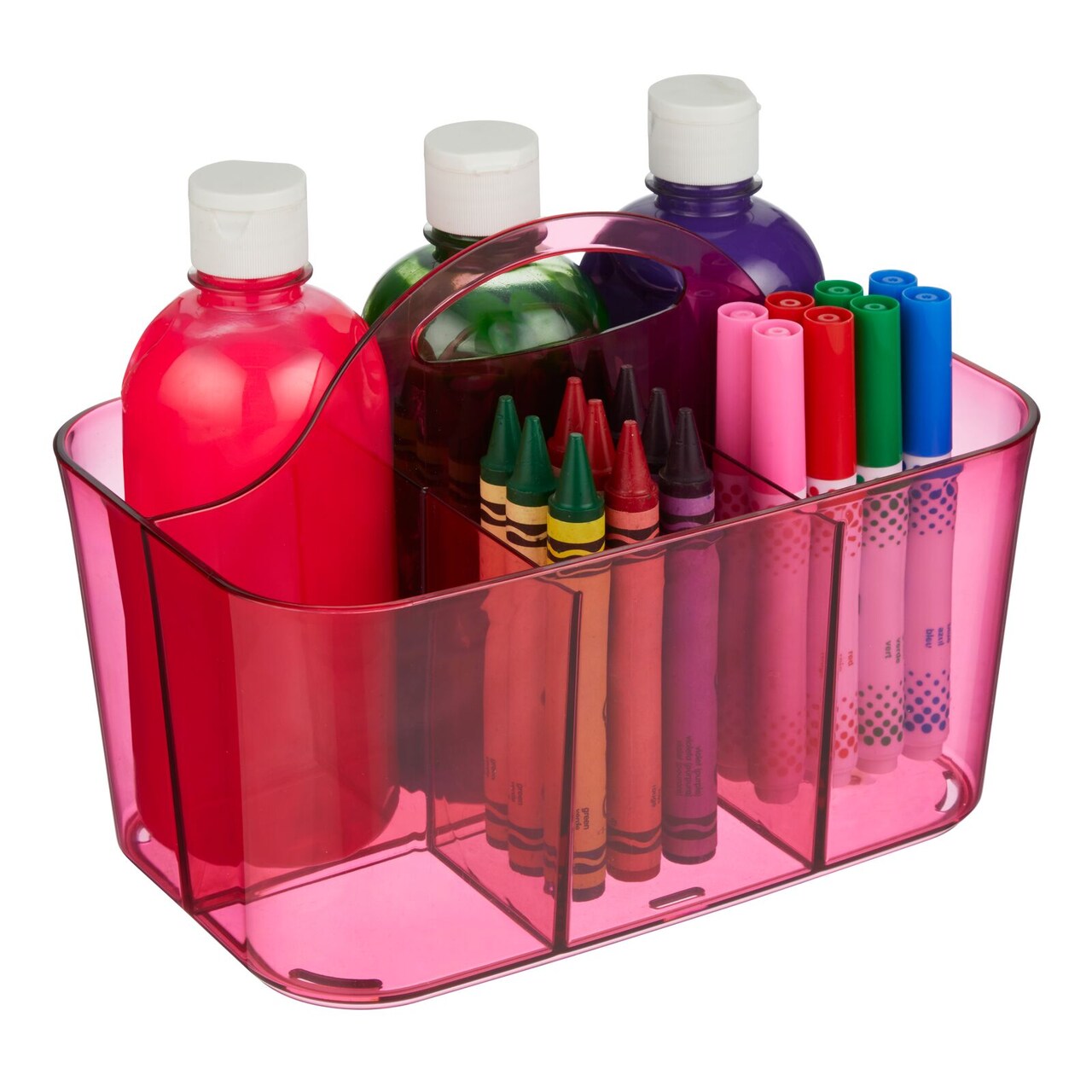 mDesign Plastic Storage Caddy Tote for Sewing & Craft Supplies, Small